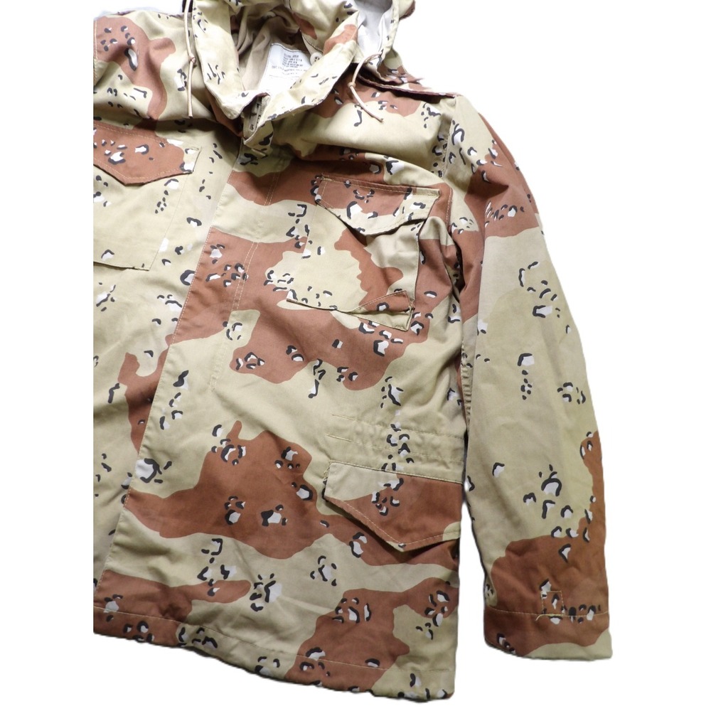 VTG 90 Prestige Desert Storm Camo Parka Men XXL Tactical Choco Chip Field Jacket - Picture 8 of 16